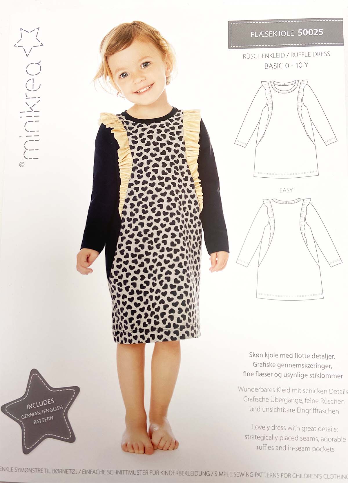 Papierschnittmuster Rüschenkleid | Minikrea 
