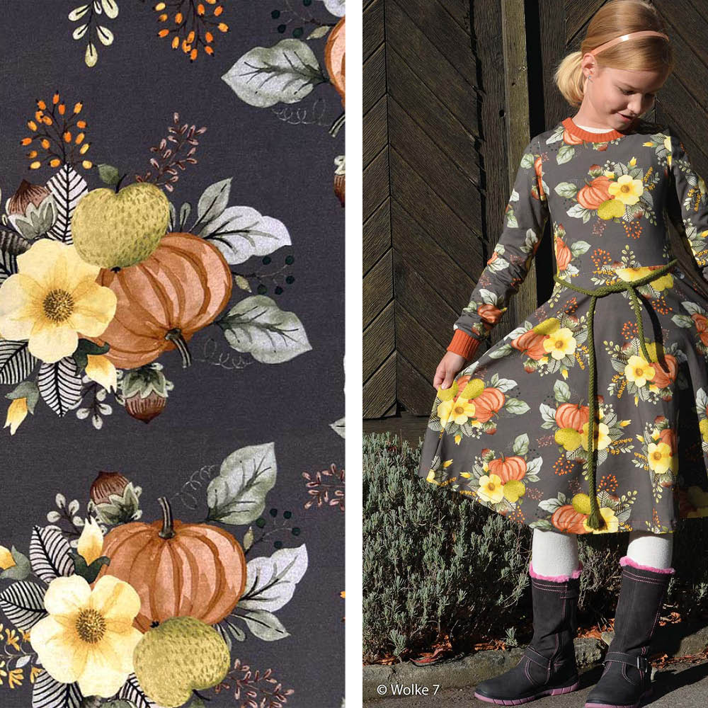 Jersey - Autumn Bunny mit Kürbis | Swafing