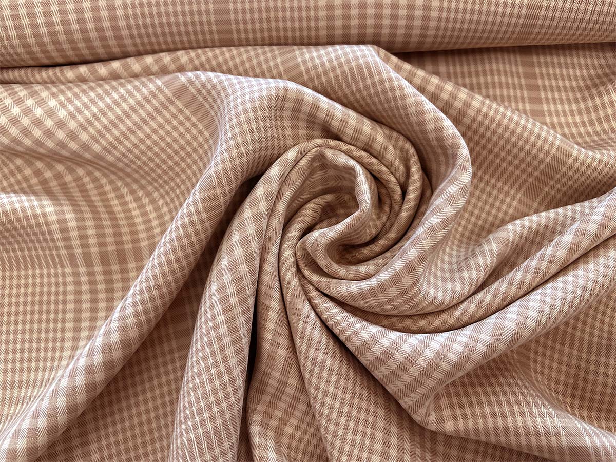 Viskose Webware "Karo" in beige | Adlico 