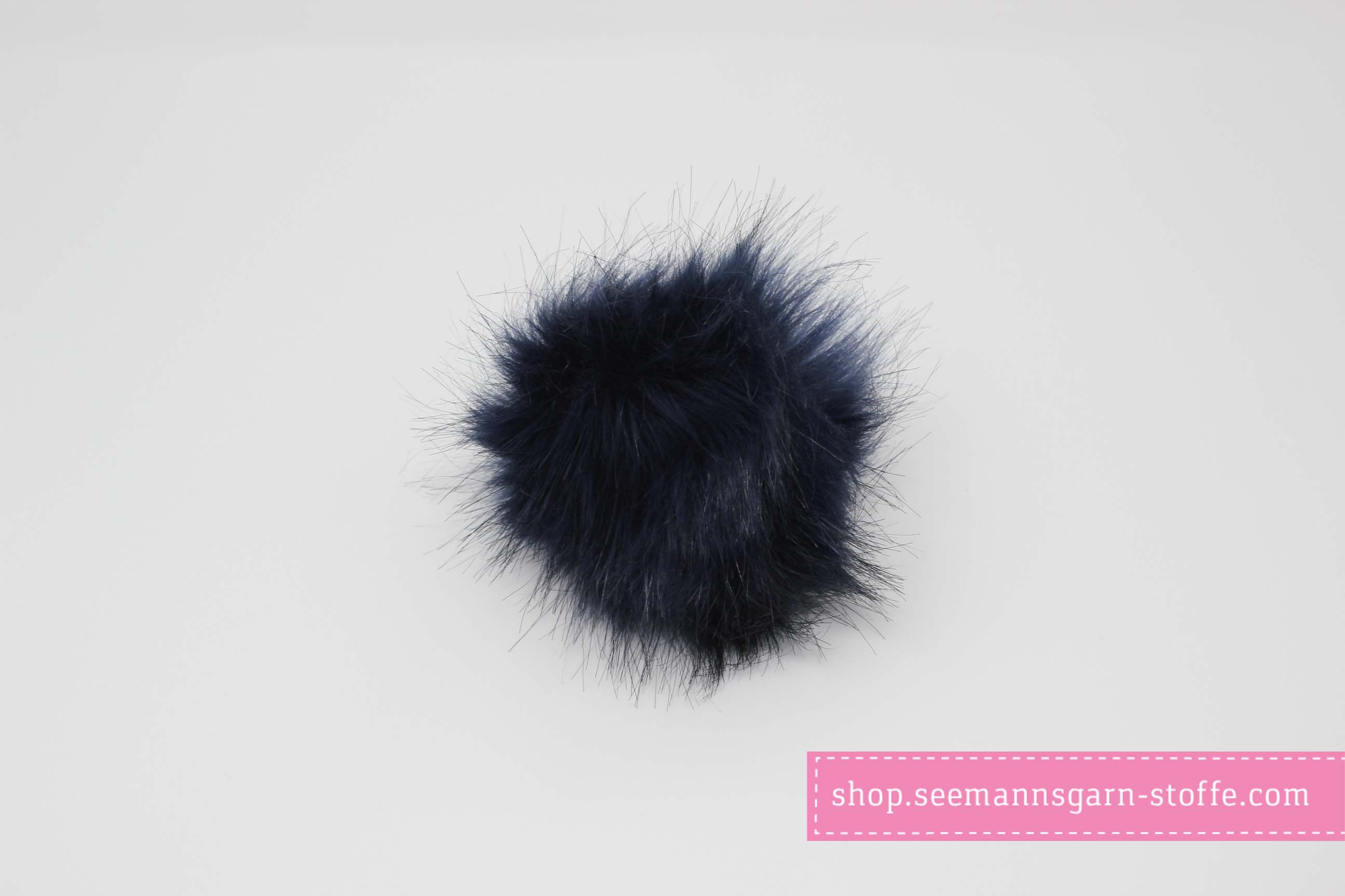 Pompom - dunkelblau 12 mm mit Druckknopf