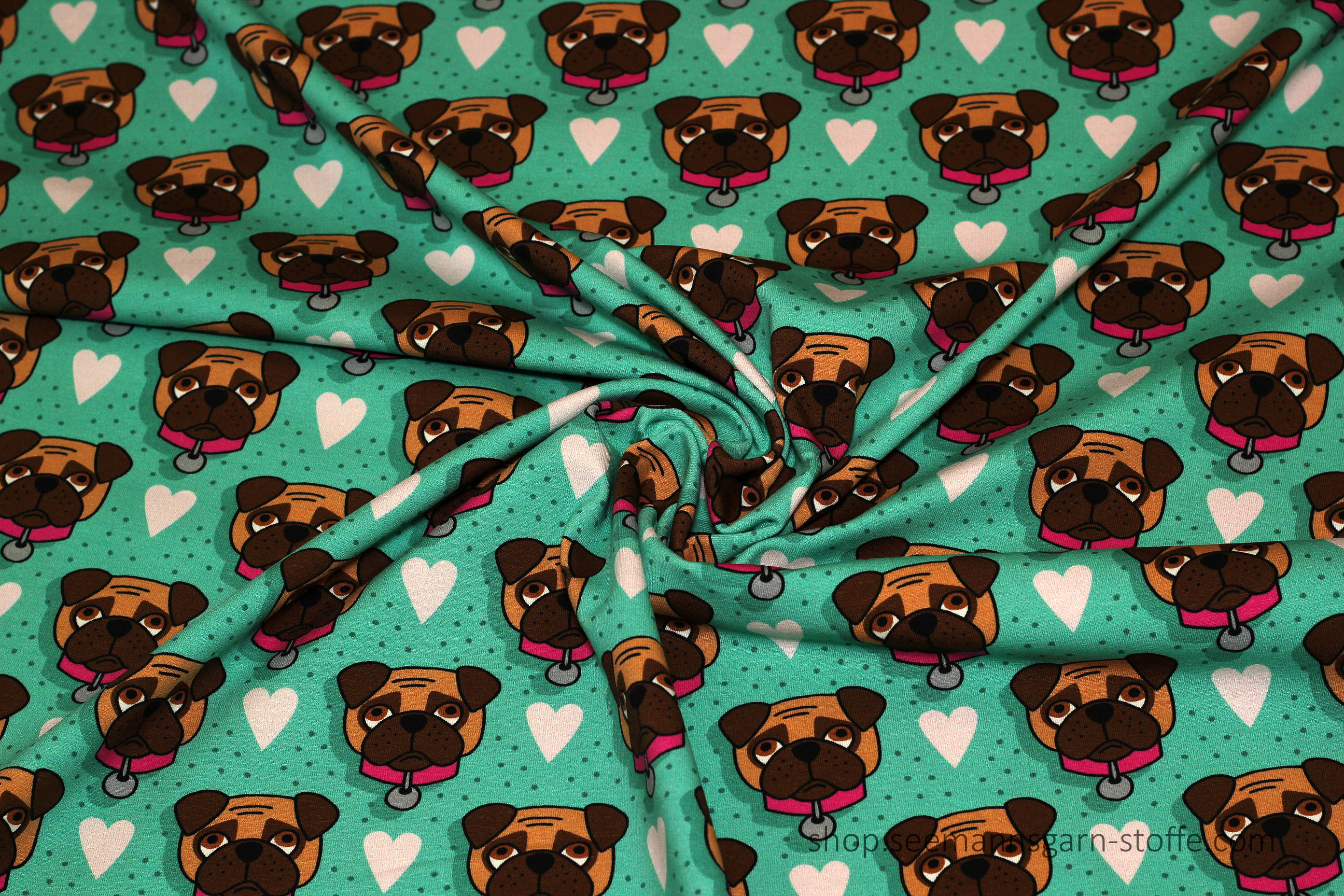 Jersey - OMG türkis Pug - Hamburger Liebe