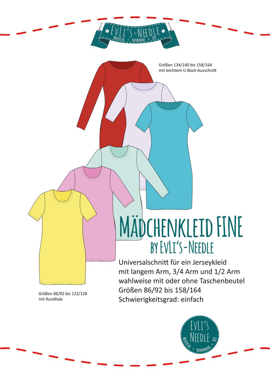 EvLi’s-Needle Mädchenkleid Fine Papierschnittmuster