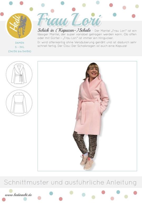 HEDI NÄHT Frau Lori Mantel  Damen Papierschnittmuster 