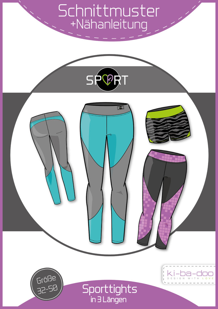 KI-BA-DOO Sport-Tight Hose Damen Papierschnittmuster