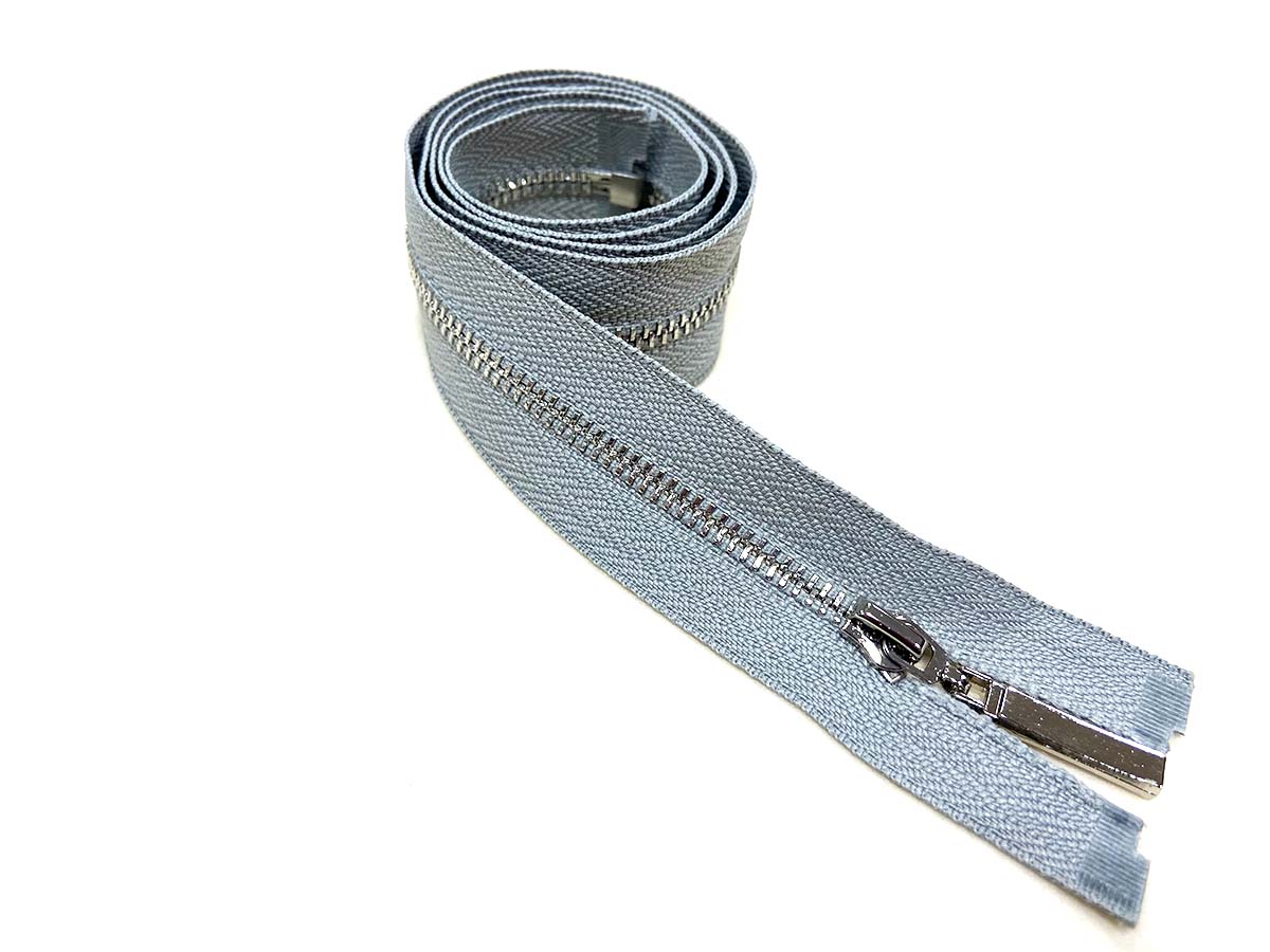 Reißverschluss in grau/silber - teilbar 