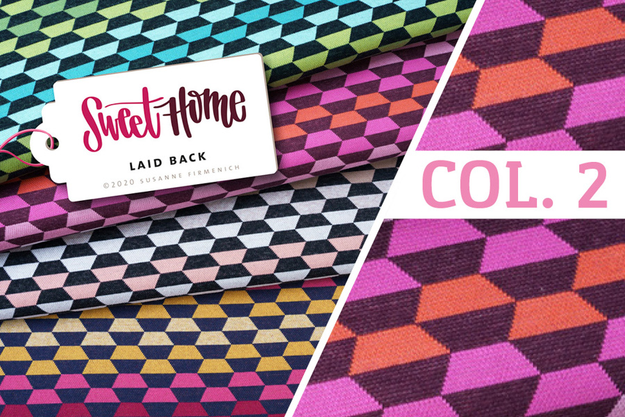 Bio-Jacquard-Jersey - SWEET HOME Laid Back Col. 2 (pink/orange) - HAMBURGER LIEBE & ALBSTOFFE