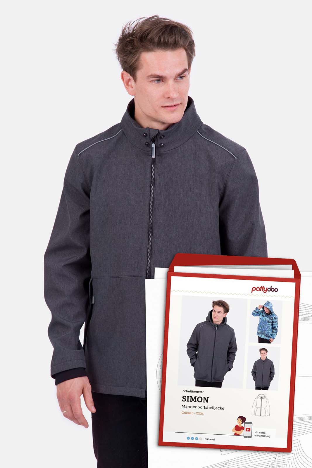 PATTYDOO Simon Softshelljacke Herren Papierschnittmuster