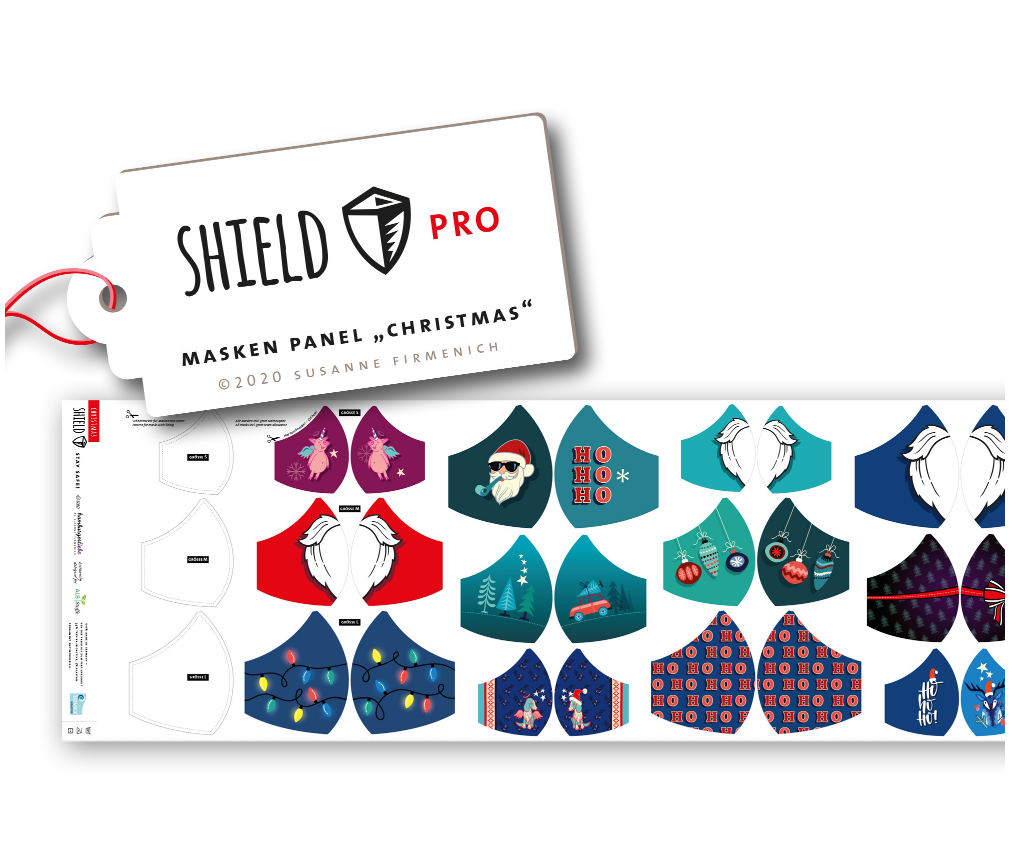 Shield Pro - Shield Panel Christmas rund von Hamburger Liebe & Albstoffe - antimikrobiell für Atem-und Mundmasken!