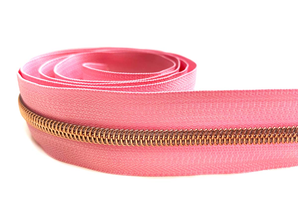 Reißverschluss in rosa/rosègold - 1m - endlos       