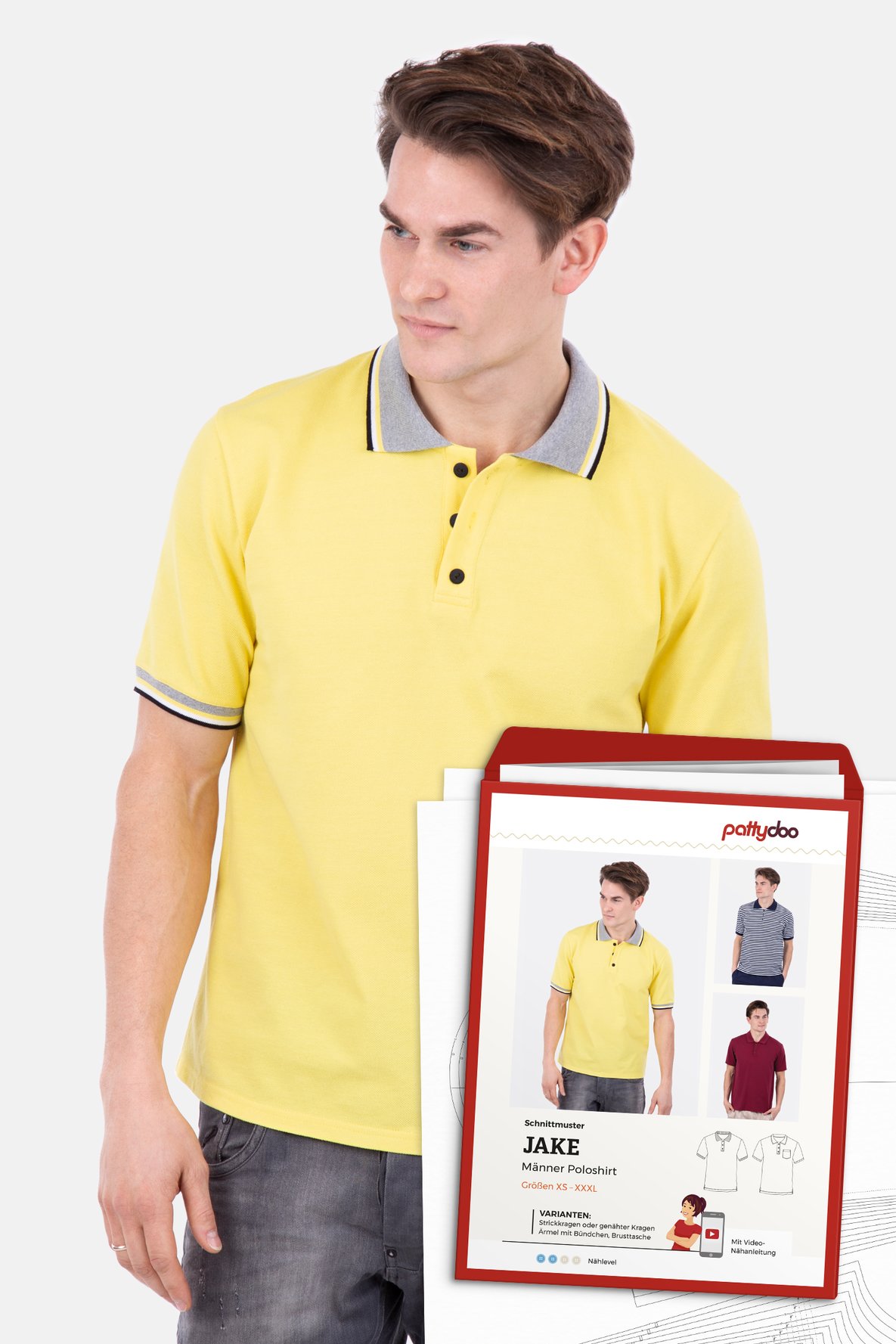 PATTYDOO Jake Poloshirt Herren Papierschnittmuster