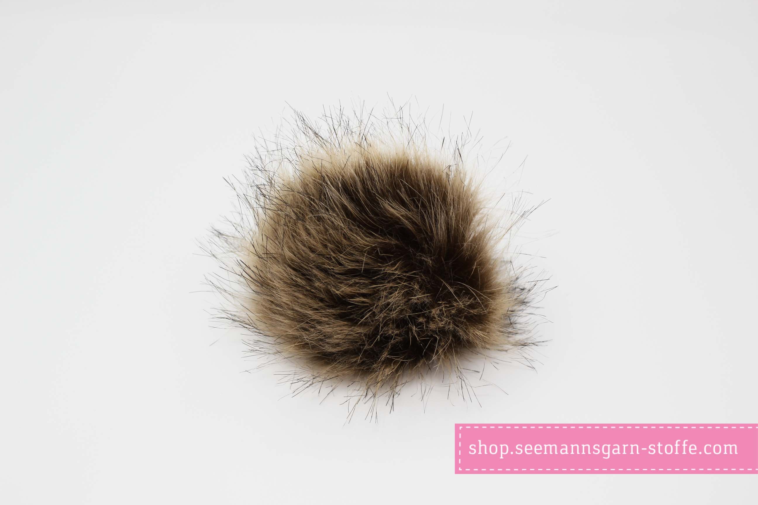 Pompom - braun 12 mm mit Druckknopf