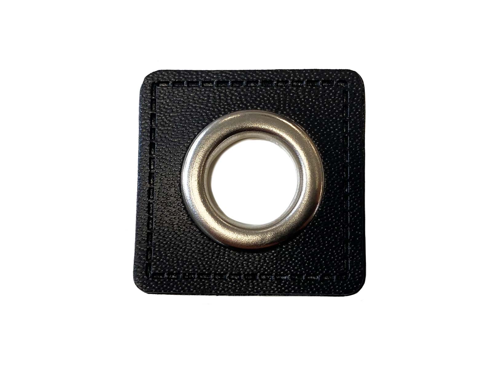 Ösen-Patch in schwarz - 13 mm Öse