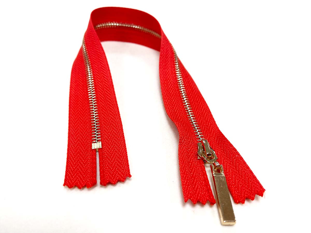 Reißverschluss in rot/gold - nicht teilbar