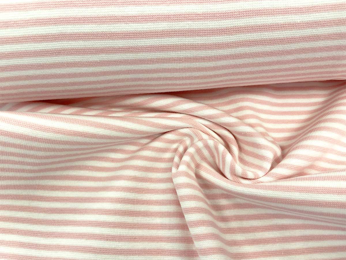Bündchen - rosa/weiß gestreift 
