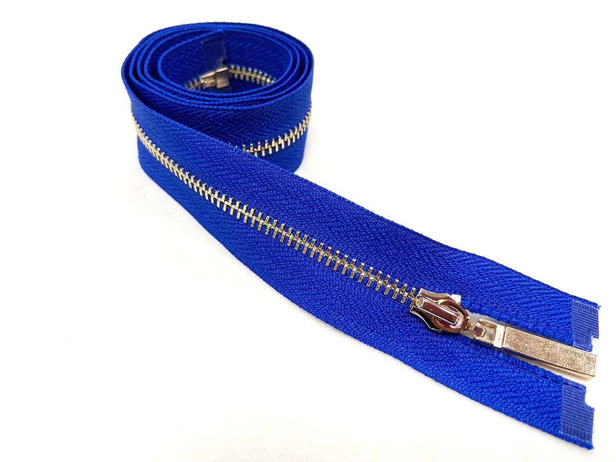 Reißverschluss in blau/gold - teilbar    