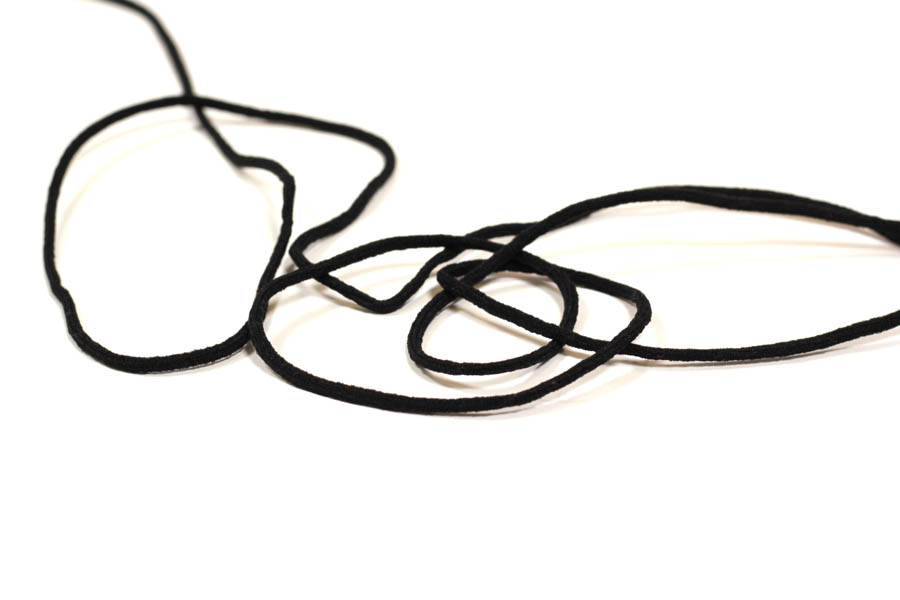 Gummiband, Rundgummi 3 mm in schwarz