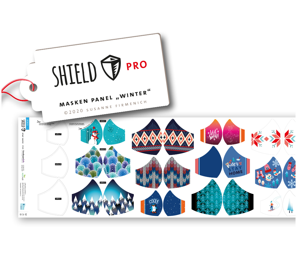 Shield Pro - Shield Panel Winter rund von Hamburger Liebe & Albstoffe - antimikrobiell für Atem-und Mundmasken!