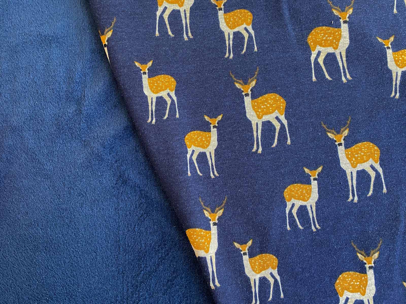 Alpenfleece - Rehe - dunkelblau