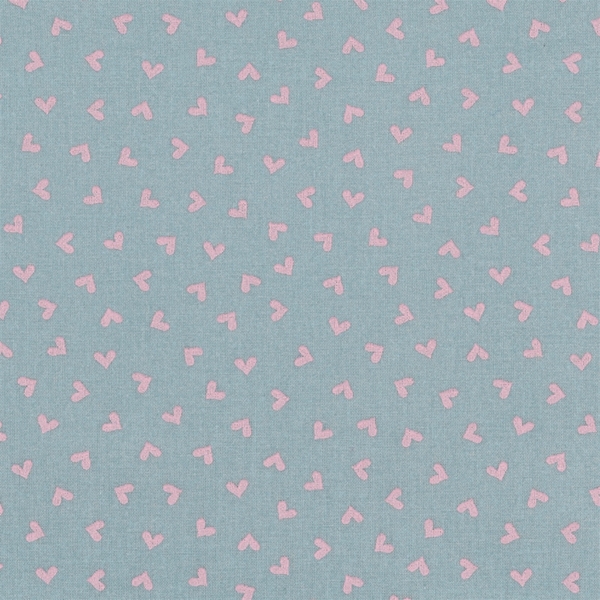 Wachstuch - Oilcloth Hearts Dusty Blue | Au Maison