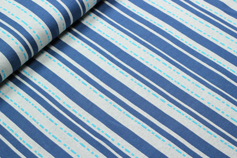 Jacquard - BLOOM "Pin Stripes" blau  - HAMBURGER LIEBE & ALBSTOFFE