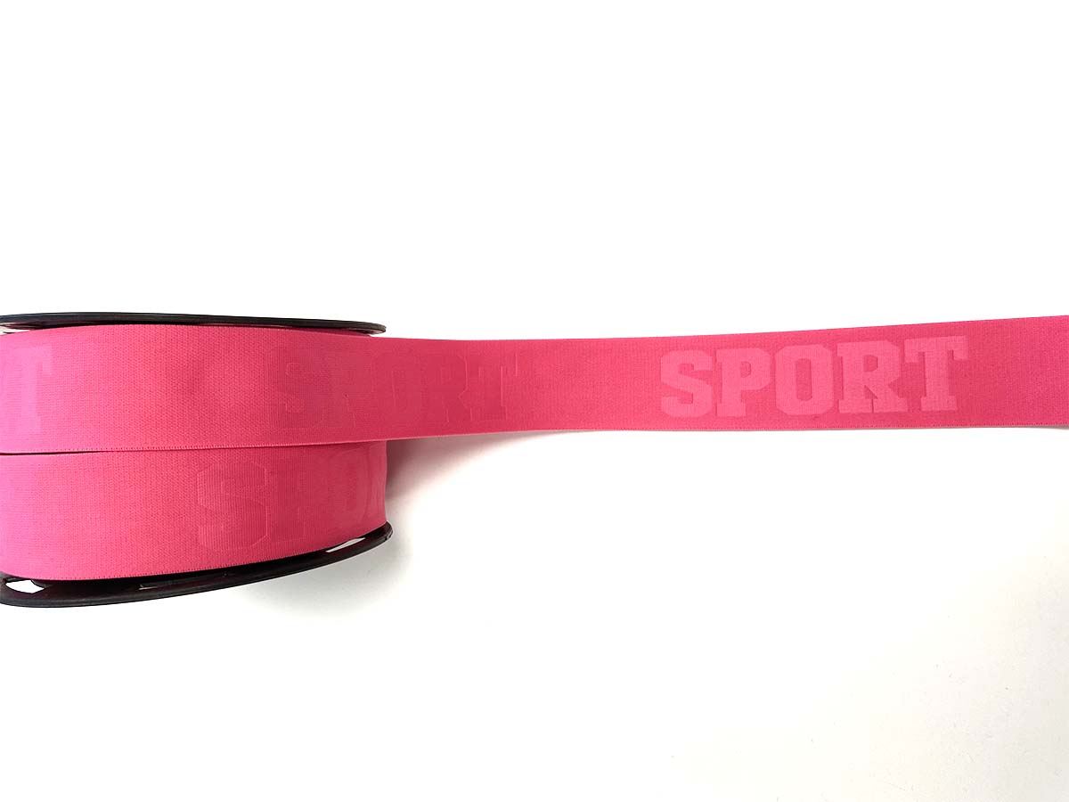 Gummiband SPORT in pink, 4 cm    