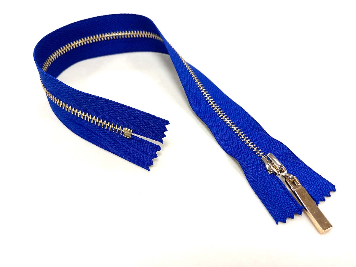 Reißverschluss in blau/gold - nicht teilbar