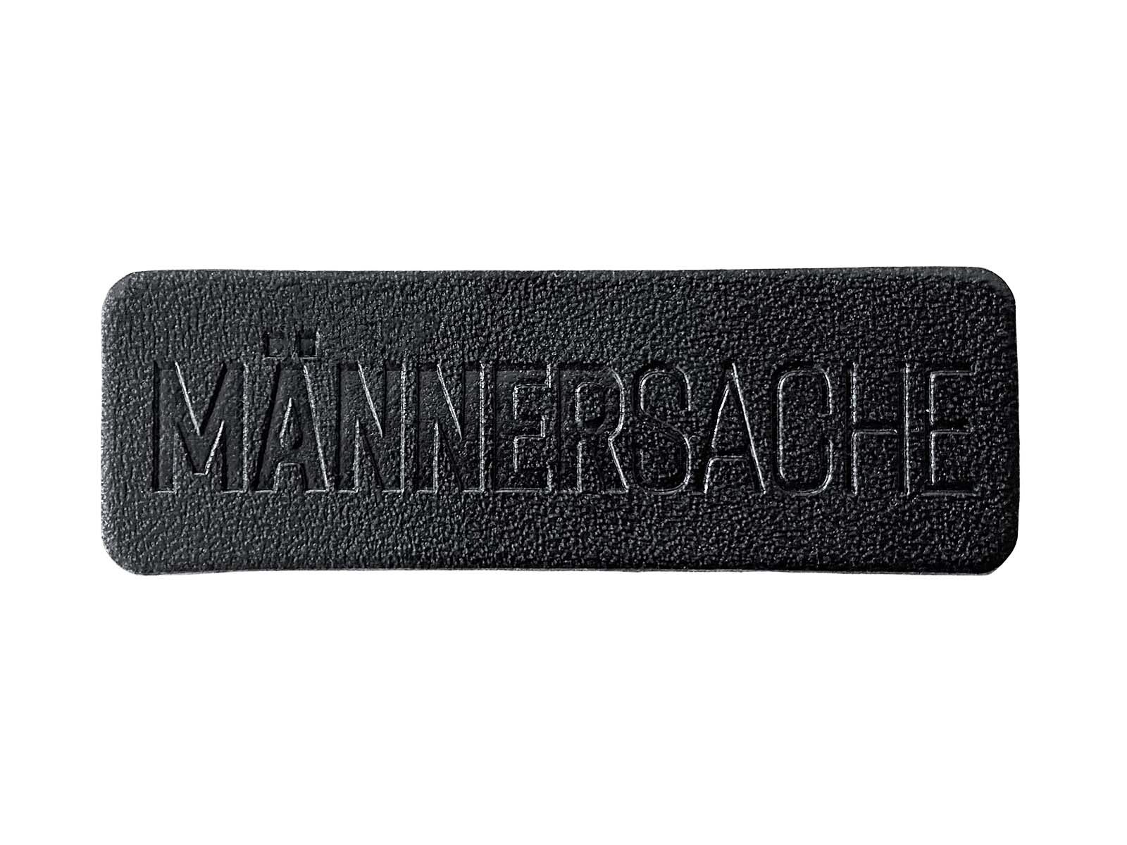Label aus Kunstleder - "Männersache" in schwarz