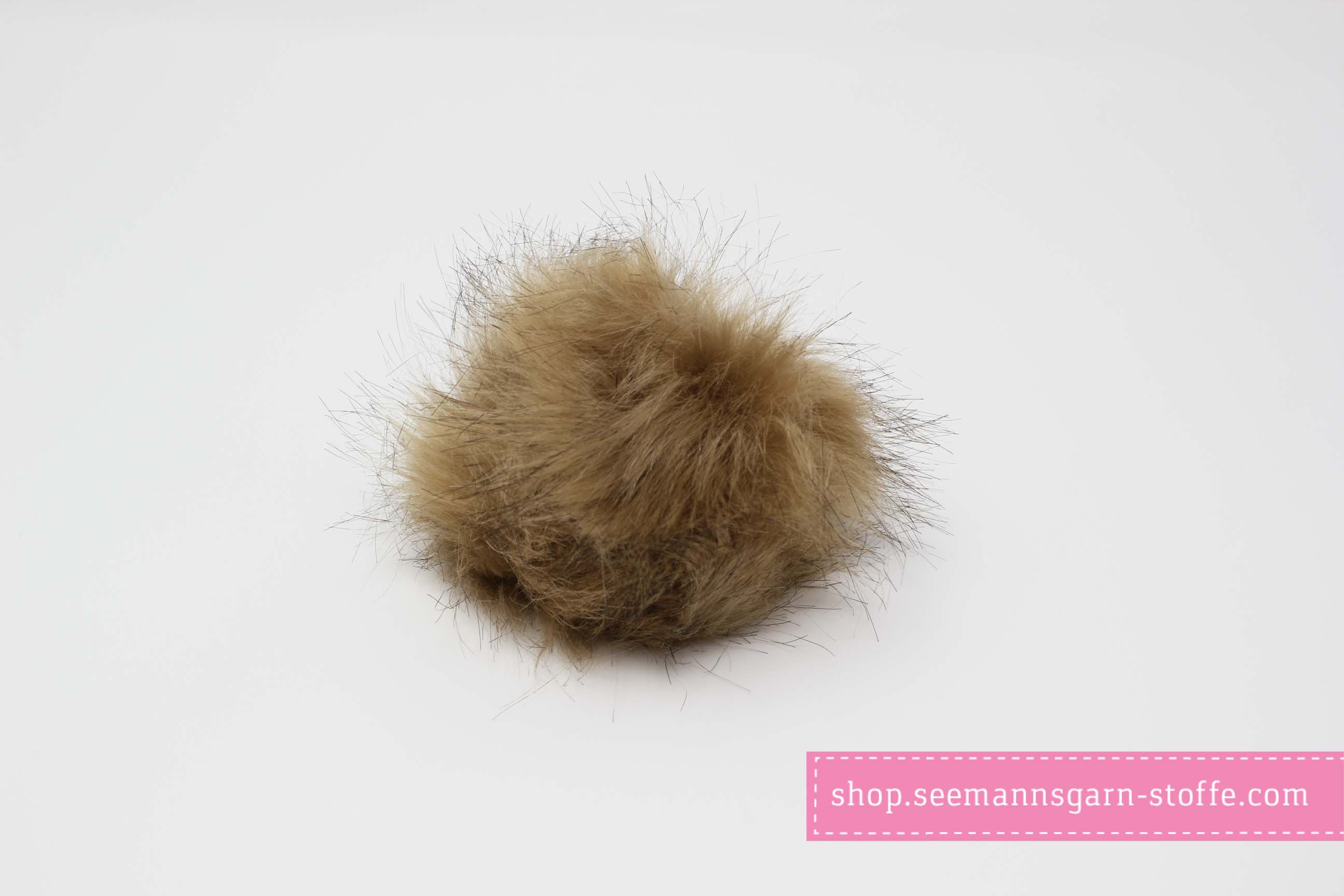Pompom - cognac 12 mm mit Druckknopf