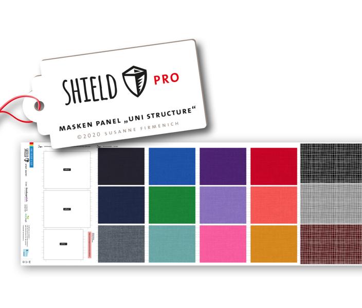 Shield Pro - Panel Uni Structure eckig von Hamburger Liebe & Albstoffe - antimikrobiell für Atem-und Mundmasken!