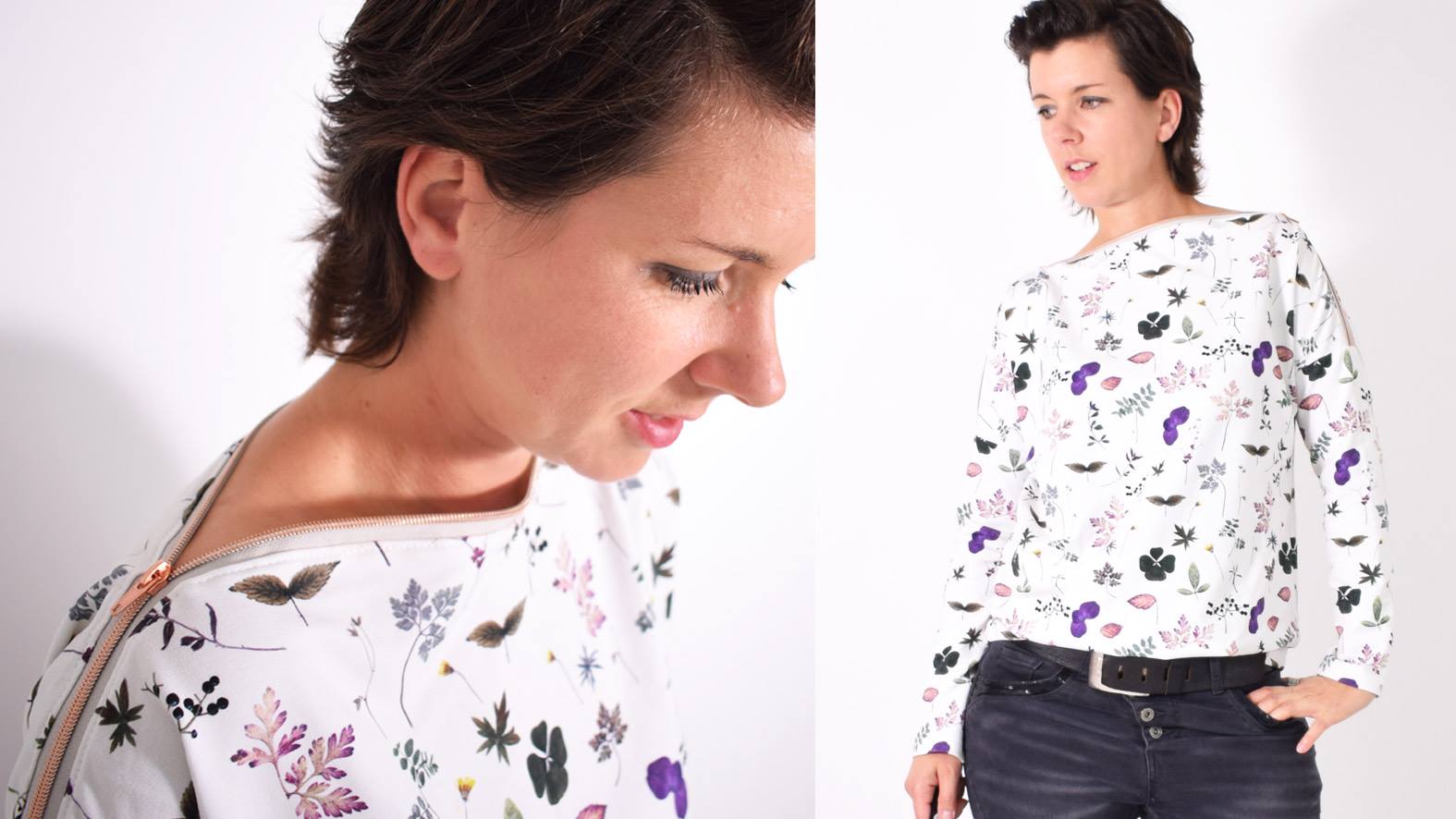 DIY AUFREISSER Pulli im Set | Stoff, Reißverschluss & wahlweise Papierschnittmuster von Leni Pepunkt