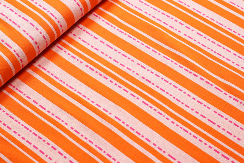 Jacquard - BLOOM "Pin Stripes" orange  - HAMBURGER LIEBE & ALBSTOFFE