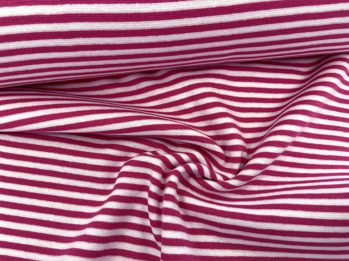 Bündchen - pink/weiß gestreift    