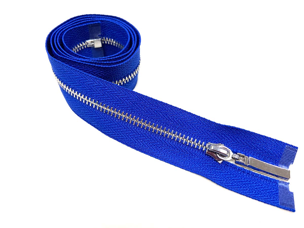 Reißverschluss in blau/silber - teilbar     