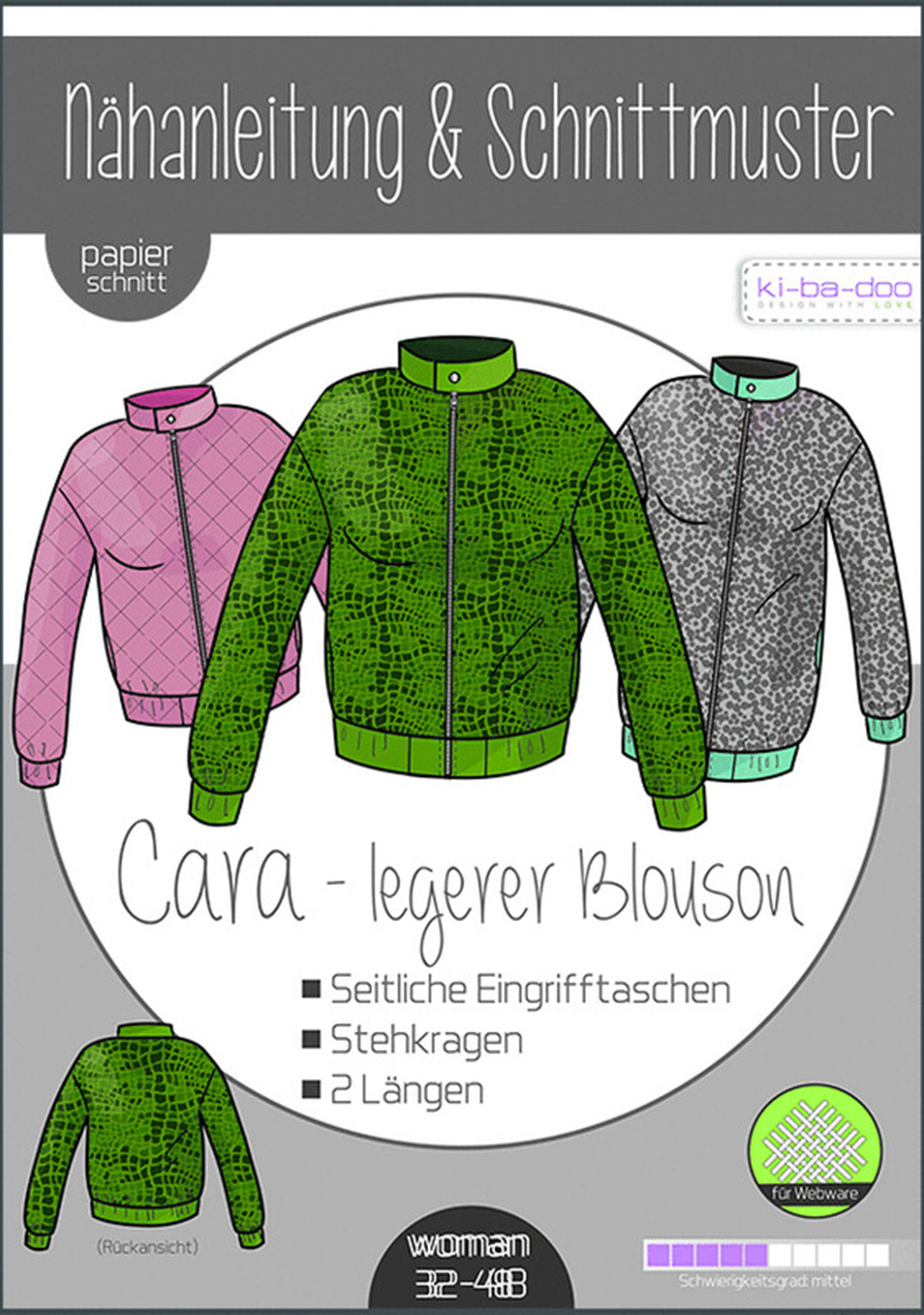 KI-BA-DOO Cara Blouson Damen Papierschnittmuster