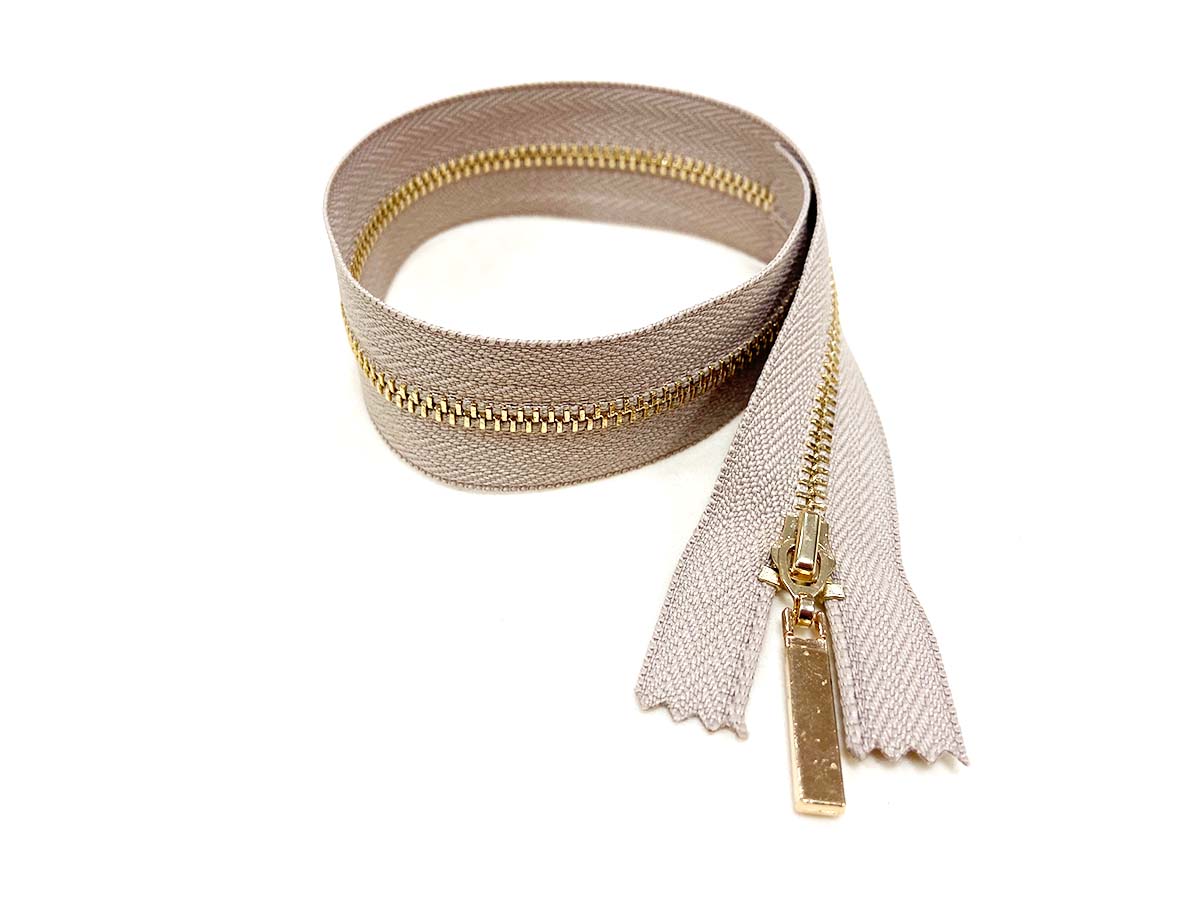Reißverschluss in beige/gold - nicht teilbar 