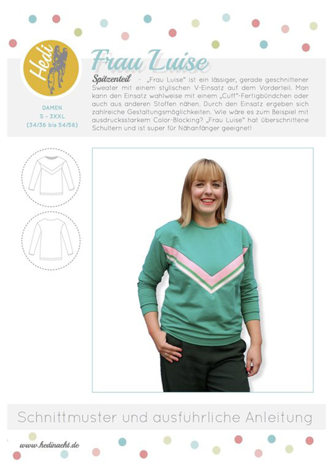 HEDI NÄHT Luise Sweater Damen Papierschnittmuster