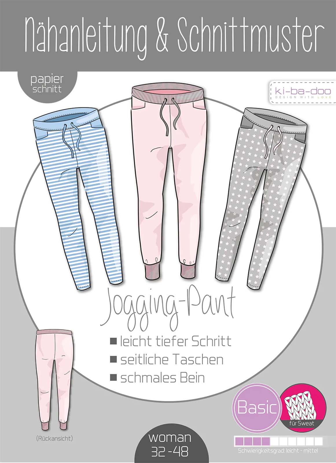 KI-BA-DOO Jogging-Pant Damen Papierschnittmuster
