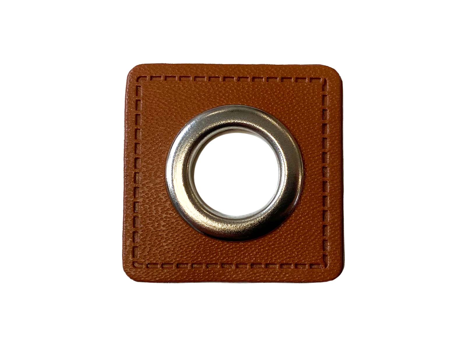 Ösen-Patch in braun - 13 mm Öse