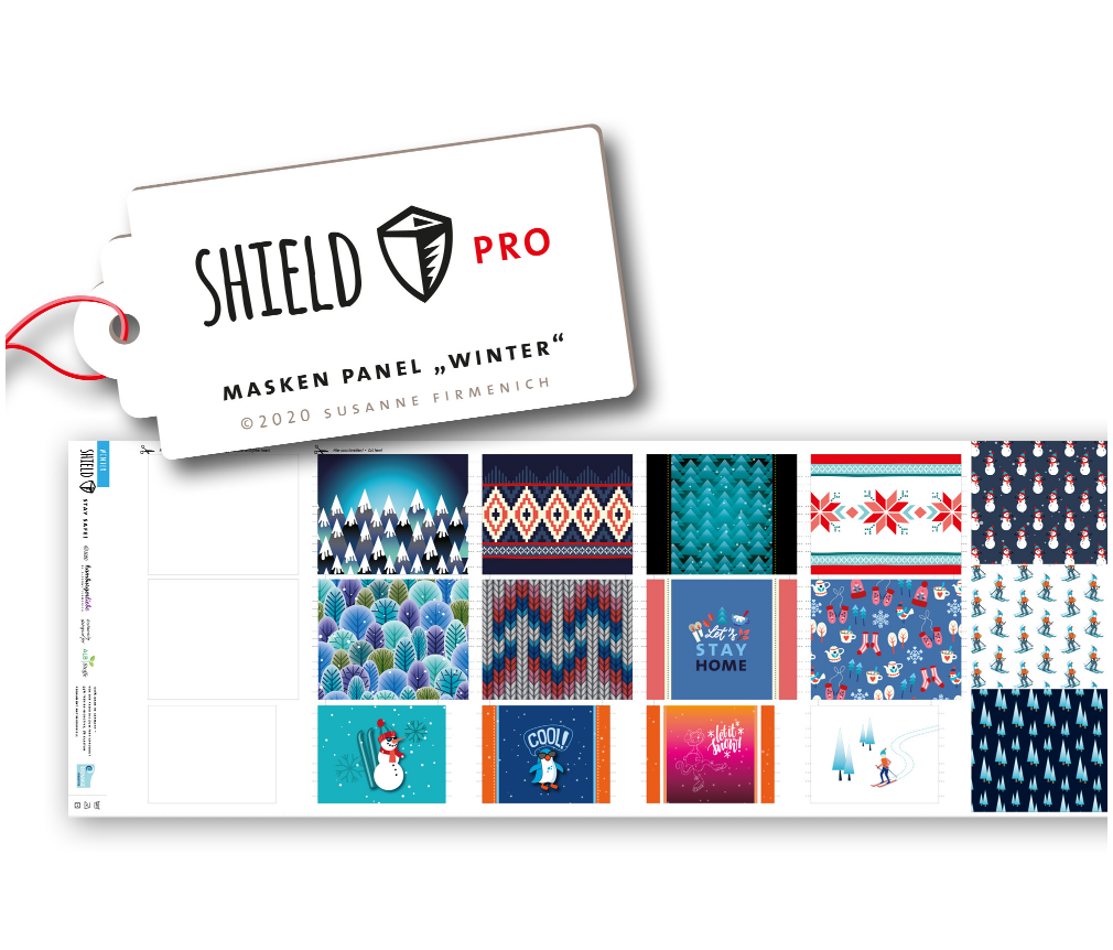 Shield Pro - Shield Panel Winter eckig von Hamburger Liebe & Albstoffe - antimikrobiell für Atem-und Mundmasken!