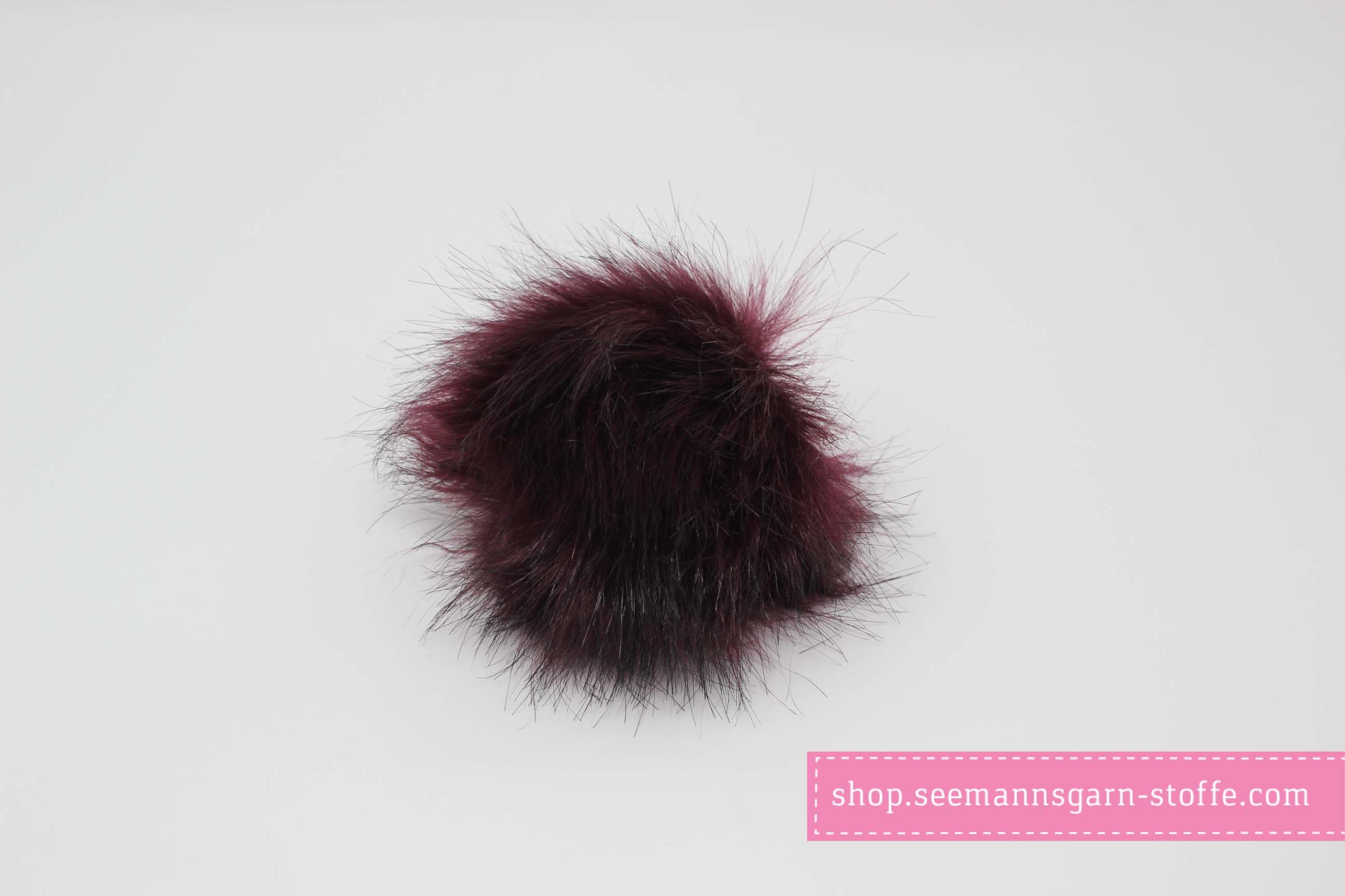 Pompom - weinrot 12 mm mit Druckknopf