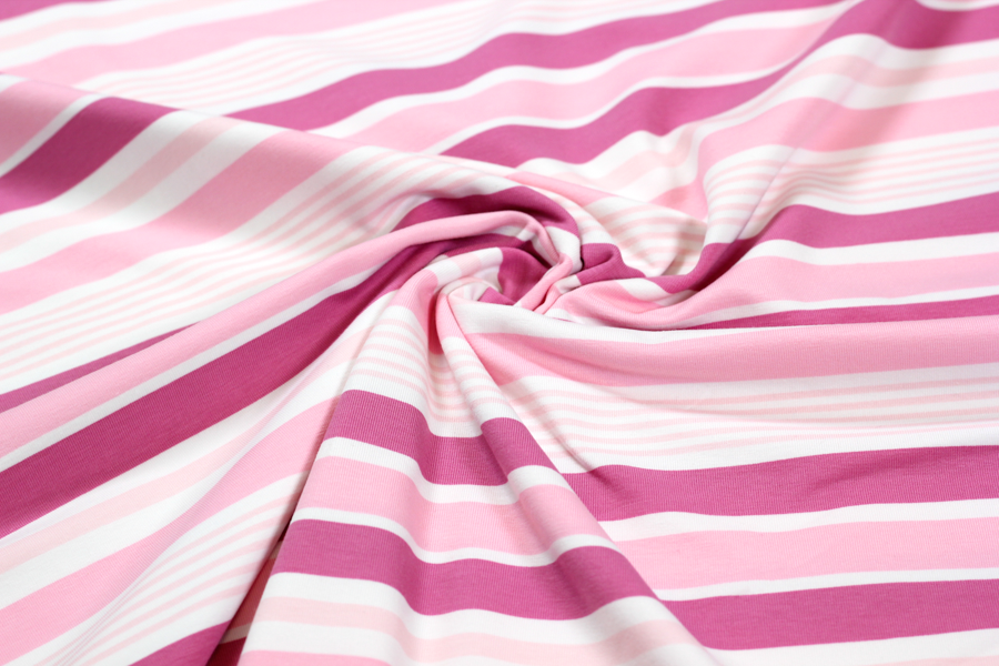 Jersey - "Different stripes" in rosa/beere| S&W Stoffe designed by Petra Laitner
