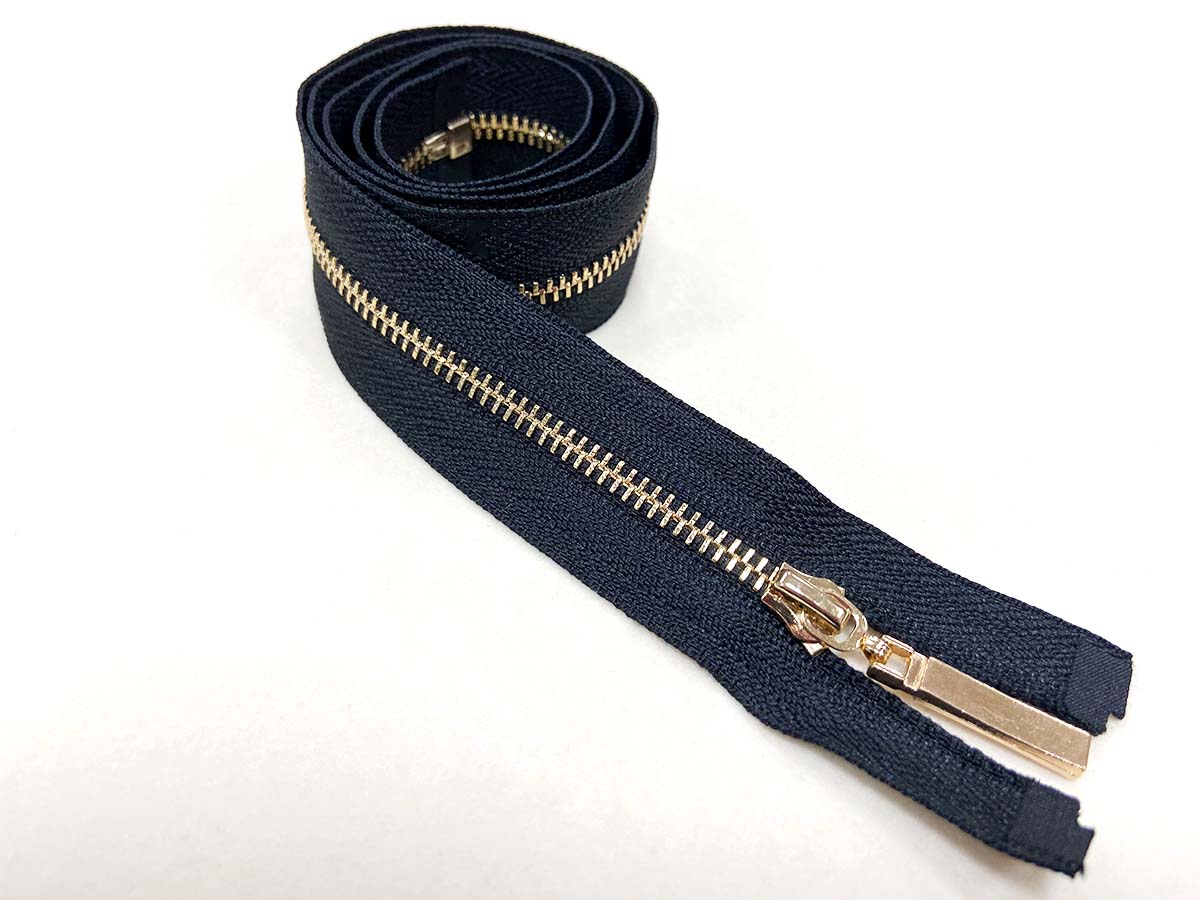 Reißverschluss in schwarz/gold - teilbar   