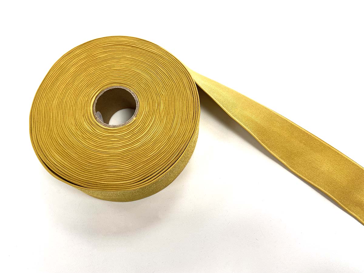 Gummiband glänzend,  4cm in senfgelb